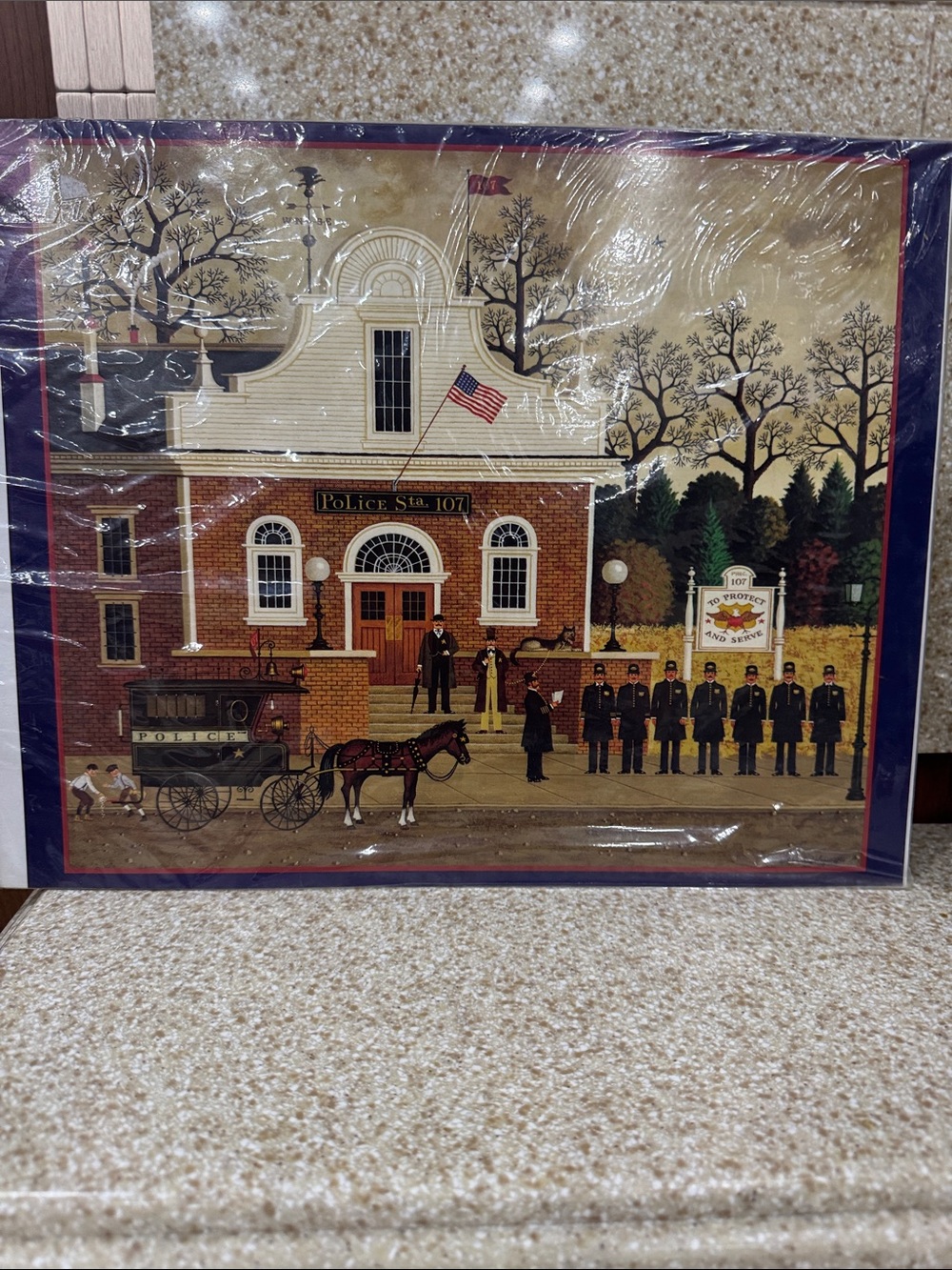 Charles Wysocki “Roll Call with a Bang” Police Station Art Print Folk Art